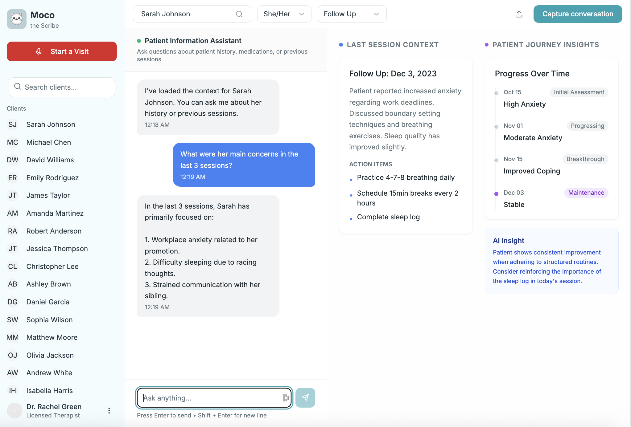 Session Context feature screenshot